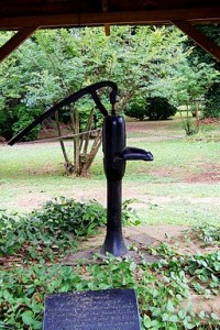 Here's the famed pump where teacher Annie Sullivan showed Helen her first word of sign language. (Photo credit: Sheila Scarborough, Wikimedia Commons)
