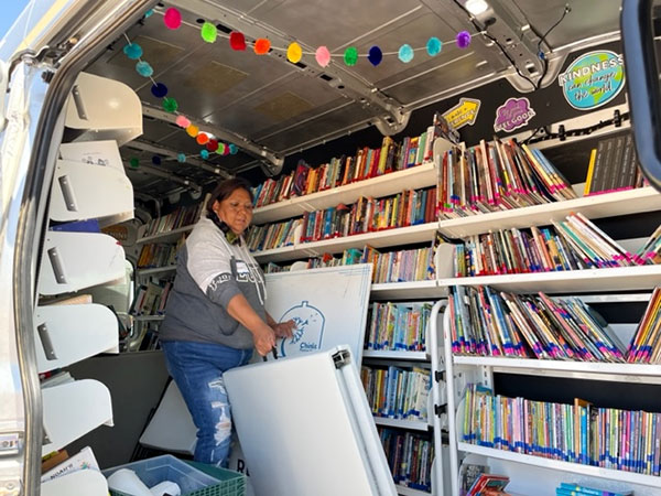 Chinle bookmobile volunteer