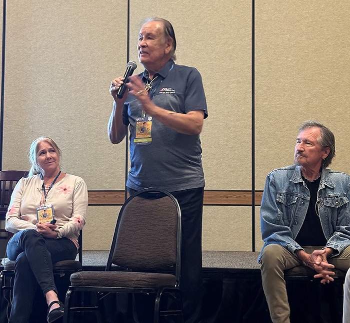 Donna Janell Bowman, Billy Mills, S.D. Nelson, creators of Wings of an Eagle, published by the South Dakota Historical Society Press